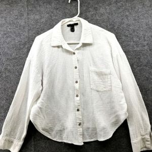 Gauzy Button Down Shirt Womens  White